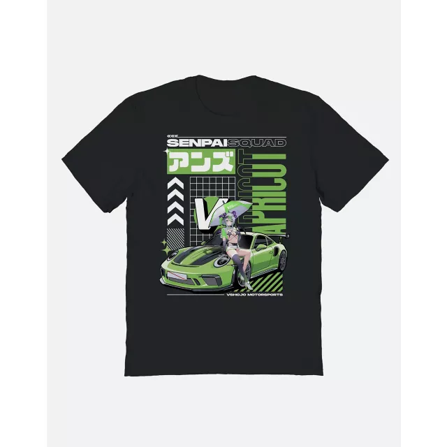 Black Apricot Porsche T Shirt - Senpai Squad x VSHOJO