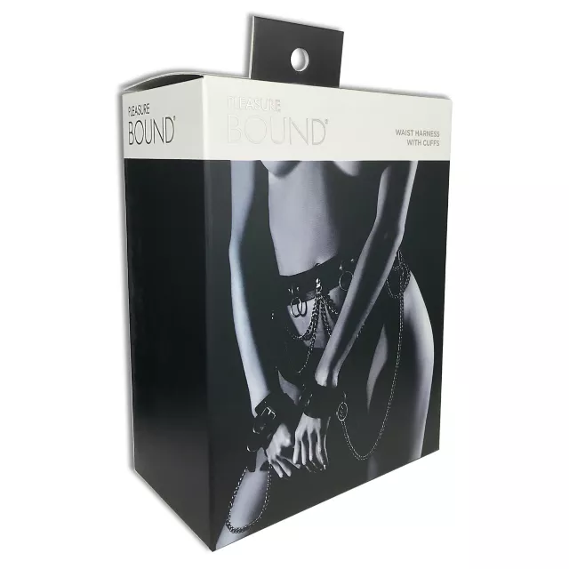 Pleasure Bound Waist Harness With Cuffs at Spencer's