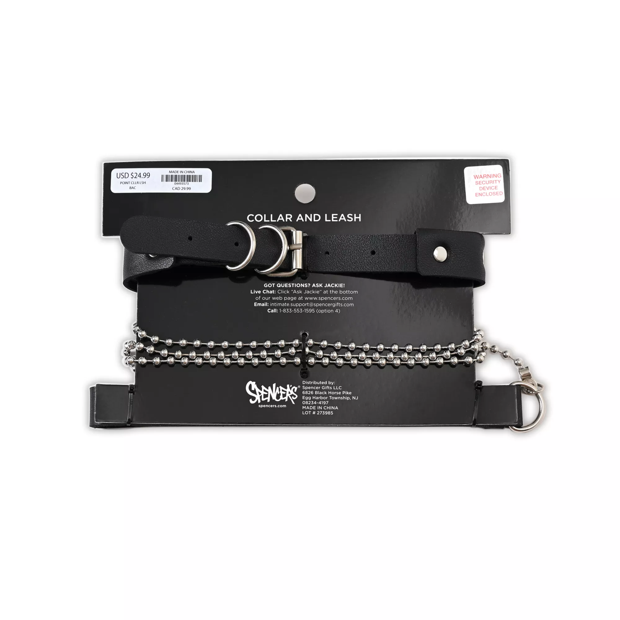 Studded Collar with Leash - Pleasure Bound at Spencer's