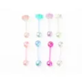 Multi-Pack Pastel Star Straight Barbells 8 Pack - 14 Gauge at Spencer's
