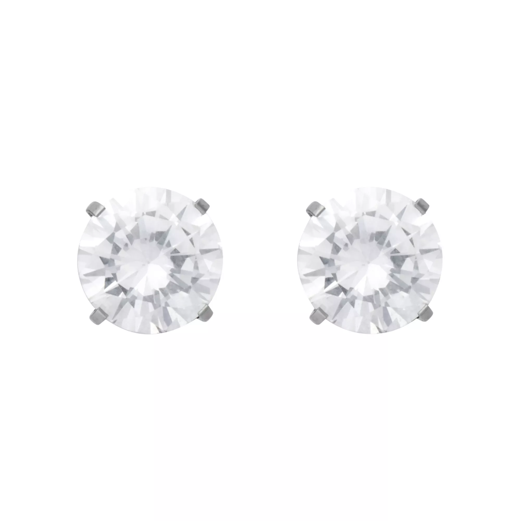 CZ Titanium Circle Stud Earrings at Spencer's