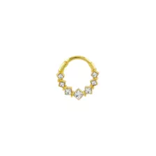 Gold-Plated CZ Diamond Hinged Septum Ring - 16 Gauge at Spencer's