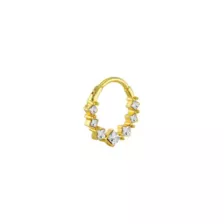 Gold-Plated CZ Diamond Hinged Septum Ring - 16 Gauge at Spencer's