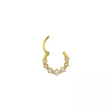 Gold-Plated CZ Diamond Hinged Septum Ring - 16 Gauge at Spencer's