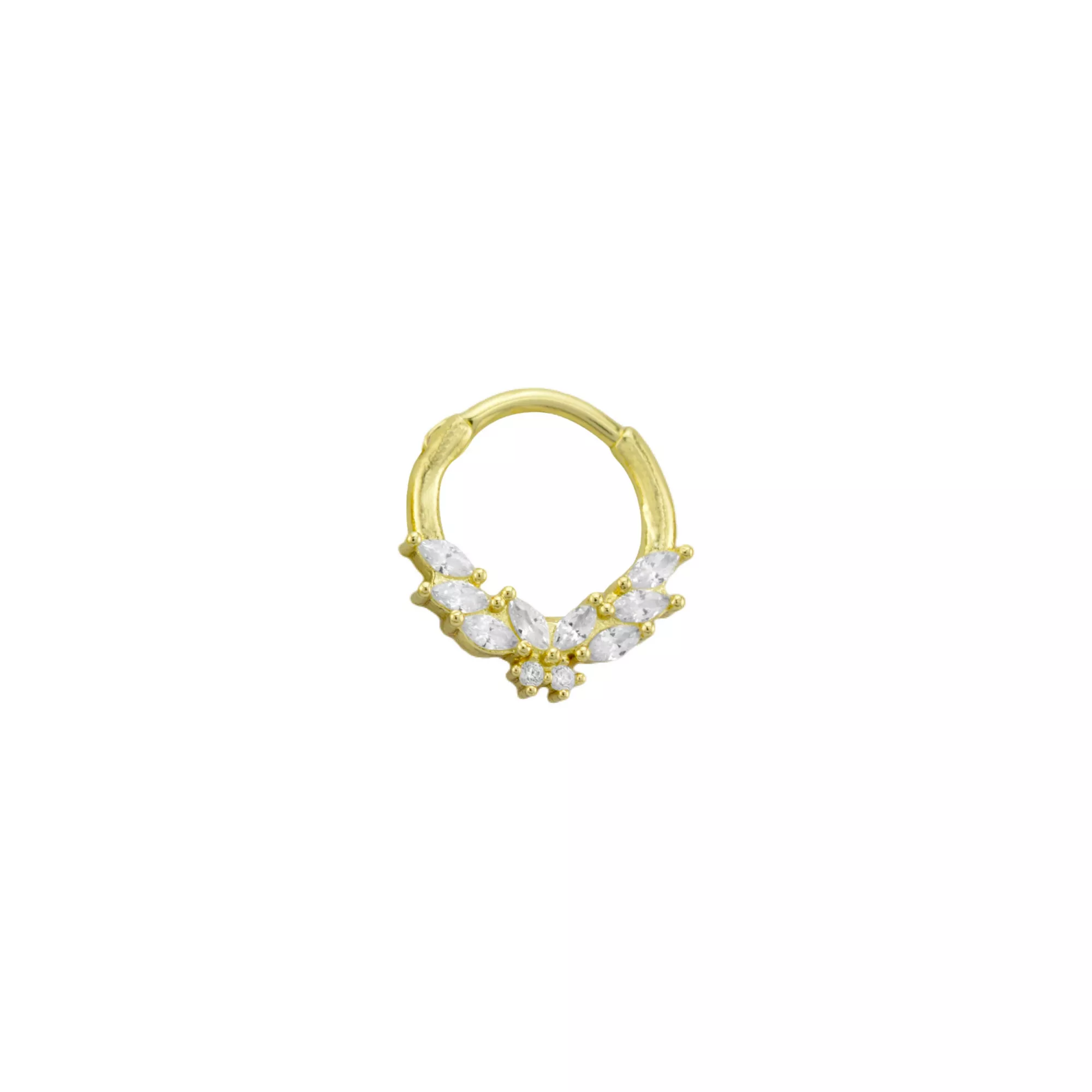 CZ Goldplated Butterfly Clicker Septum Ring - 16 Gauge at Spencer's