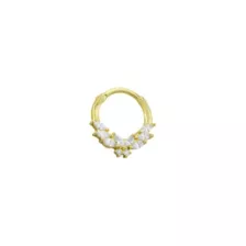 CZ Goldplated Butterfly Clicker Septum Ring - 16 Gauge at Spencer's