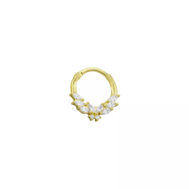 CZ Goldplated Butterfly Clicker Septum Ring - 16 Gauge at Spencer's