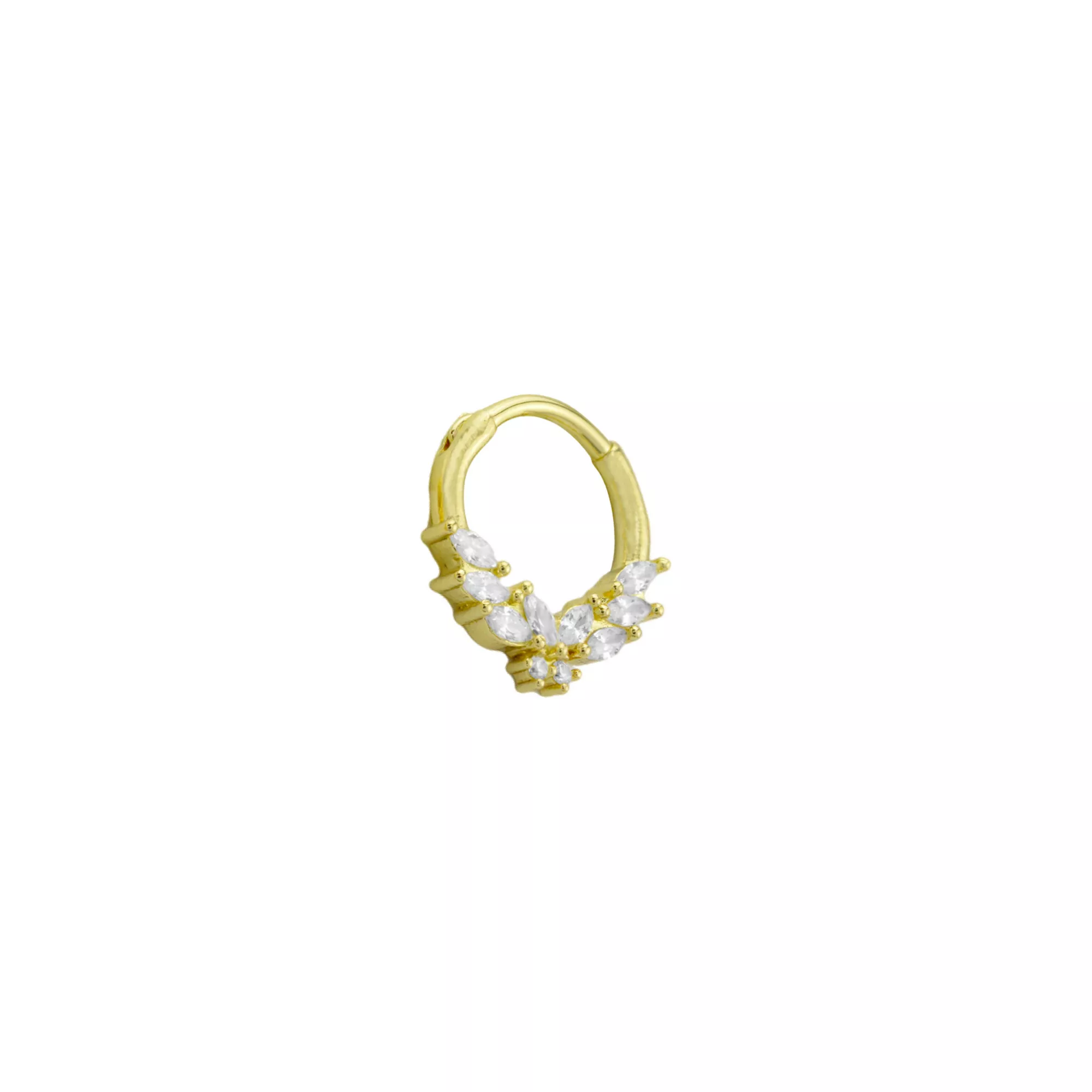 CZ Goldplated Butterfly Clicker Septum Ring - 16 Gauge at Spencer's