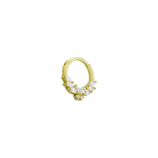 CZ Goldplated Butterfly Clicker Septum Ring - 16 Gauge at Spencer's