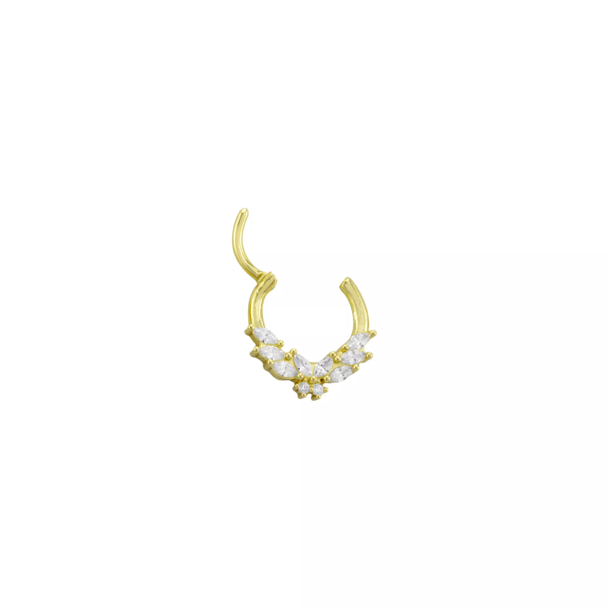 CZ Goldplated Butterfly Clicker Septum Ring - 16 Gauge at Spencer's