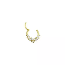CZ Goldplated Butterfly Clicker Septum Ring - 16 Gauge at Spencer's