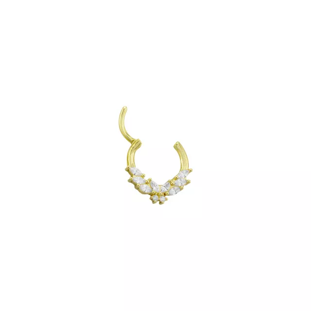 CZ Goldplated Butterfly Clicker Septum Ring - 16 Gauge at Spencer's