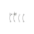 Multi-Pack CZ Arrow Marquis Titanium Curved Barbells 4 Pack - 16 Gauge at Spencer's