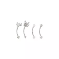 Multi-Pack CZ Arrow Marquis Titanium Curved Barbells 4 Pack - 16 Gauge at Spencer's