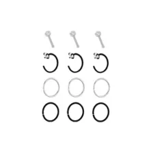 Multi-Pack Round CZ Black and Silvertone Nose Rings 12 Pack - 20 Gauge at Spencer's