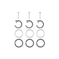 Multi-Pack Round CZ Black and Silvertone Nose Rings 12 Pack - 20 Gauge at Spencer's