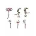 Moon and Star Dangle L-Bend Nose Rings 6 Pack - 20 Gauge at Spencer's