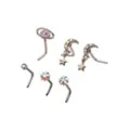 Moon and Star Dangle L-Bend Nose Rings 6 Pack - 20 Gauge at Spencer's