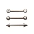 Multi-Pack Round CZ Silver-Plated Nose Bridge Barbells 3 Pack - 14 Gauge at Spencer's