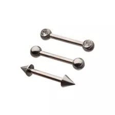 Multi-Pack Round CZ Silver-Plated Nose Bridge Barbells 3 Pack - 14 Gauge at Spencer's
