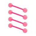 Multi-Pack Glow in the Dark Pink Bioflex Nipple Barbells 4 Pack - 14 Gauge at Spencer's