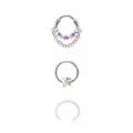 Multi-Pack Aurora Borealis Effect Nose Rings 3 Pack - 16 Gauge at Spencer's