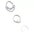 Multi-Pack Aurora Borealis Effect Nose Rings 3 Pack - 16 Gauge at Spencer's