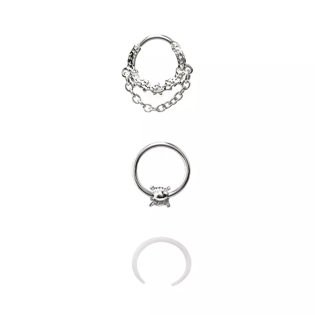 Multi-Pack Aurora Borealis Effect Nose Rings 3 Pack - 16 Gauge at Spencer's