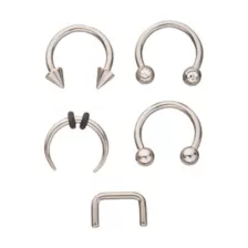 Multi-Pack Silver-Plated Septum Rings 5 Pack - 16 Gauge at Spencer's