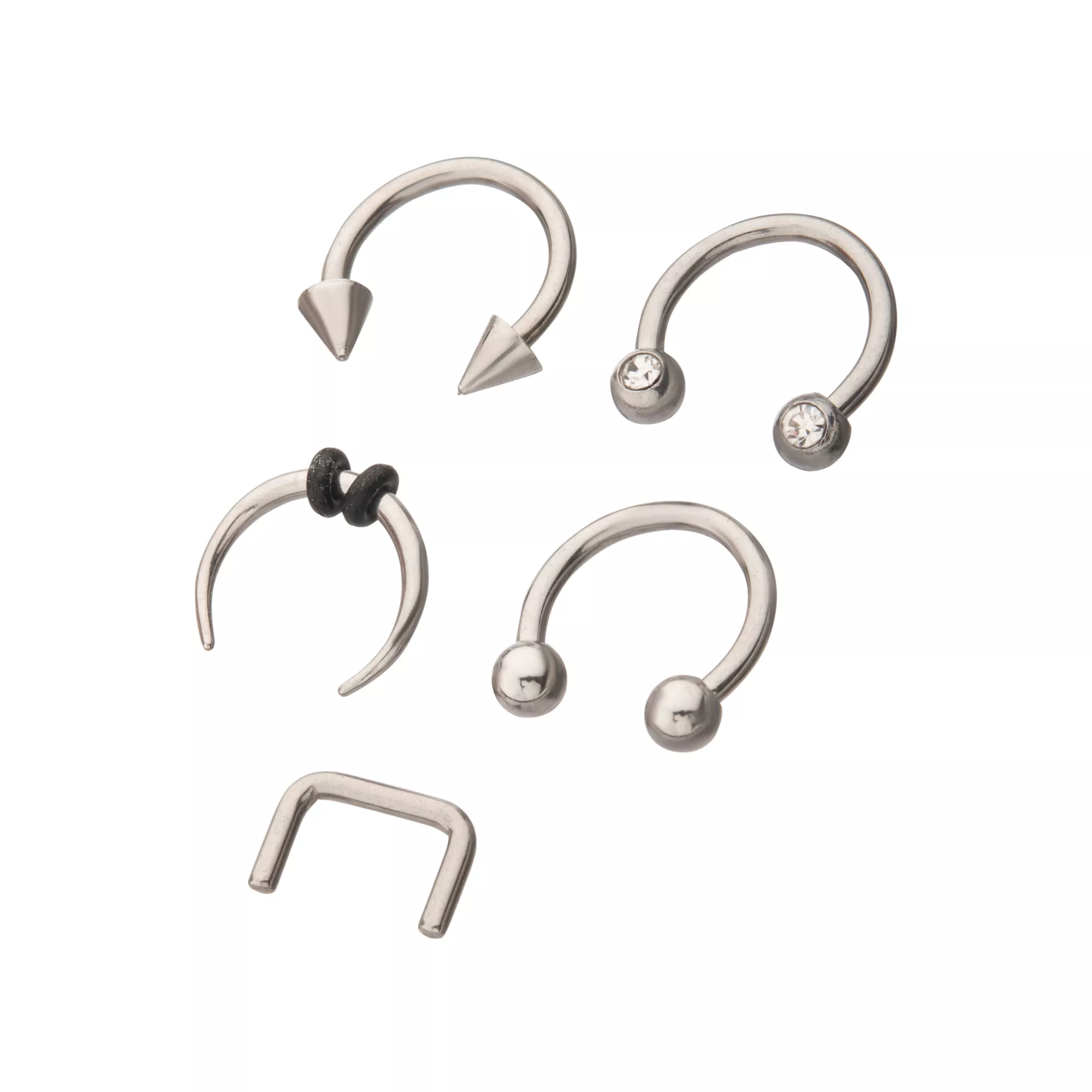 Multi-Pack Silver-Plated Septum Rings 5 Pack - 16 Gauge at Spencer's
