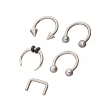 Multi-Pack Silver-Plated Septum Rings 5 Pack - 16 Gauge at Spencer's