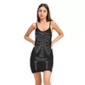 Black Rhinestone Skeleton Cami Dress at Spencer's