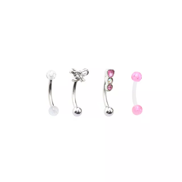 Multi-Pack Bow Curved Barbells 4 Pack - 16 Gauge