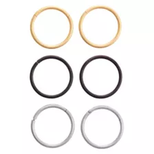 Multi-Pack Titanium Metal Trio Closure Rings 6 Pack - 20 Gauge at Spencer's