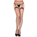 Black Fishnet Bow Garter Stockings at Spencer's