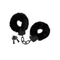 Black Furry Handcuffs at Spencer's