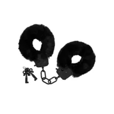 Black Furry Handcuffs at Spencer's