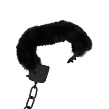 Black Furry Handcuffs at Spencer's