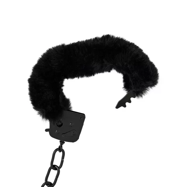 Black Furry Handcuffs at Spencer's