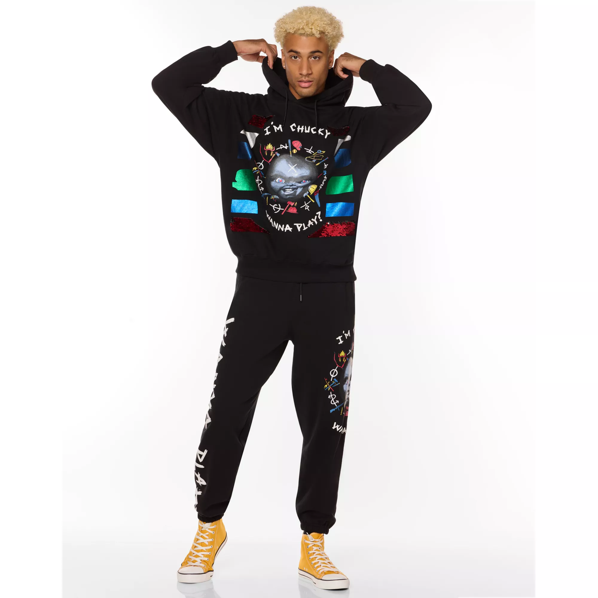 I'm Chucky Wanna Play Sequin Hoodie at Spencer's
