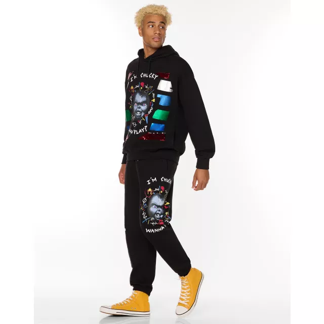 I'm Chucky Wanna Play Sequin Joggers at Spirit Halloween