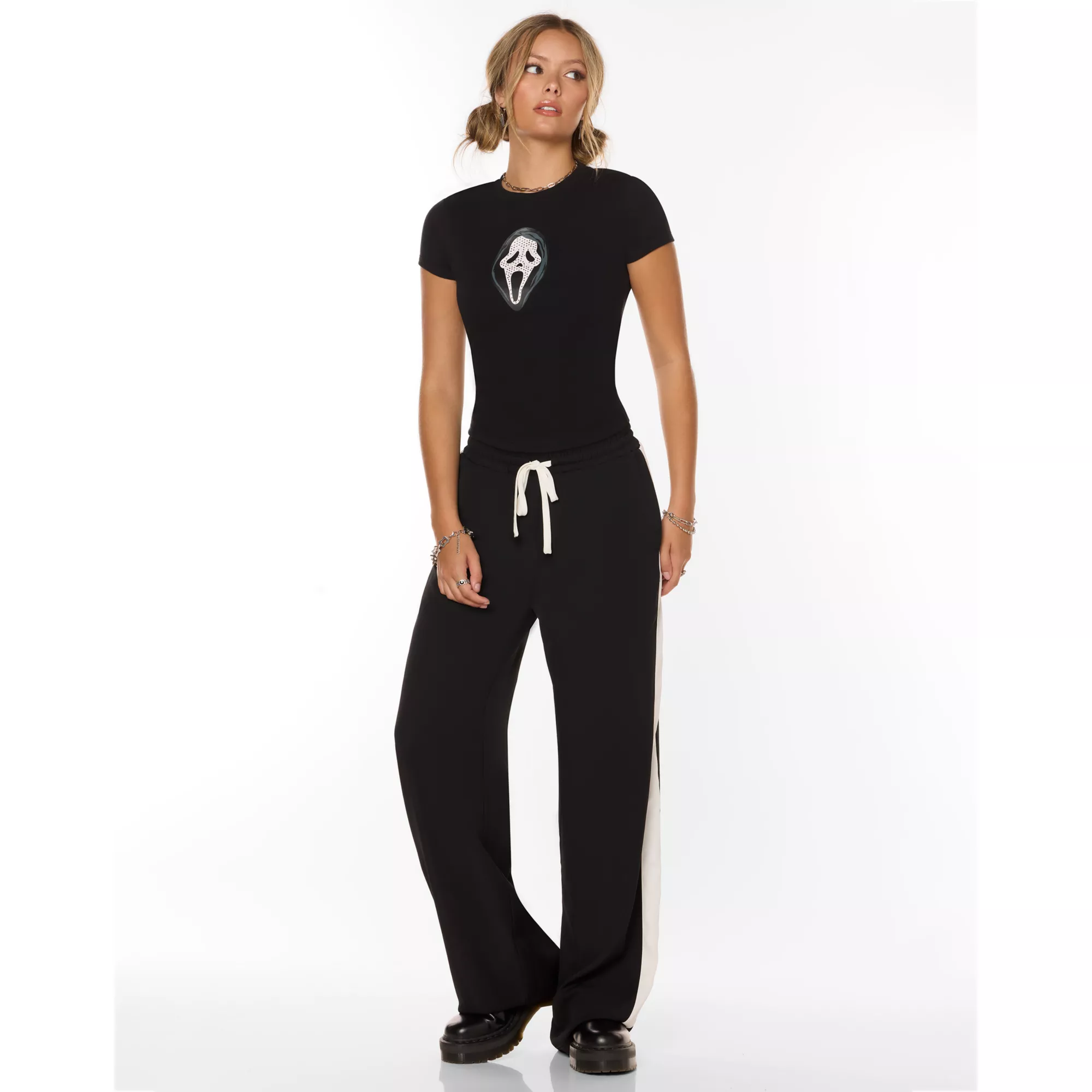 Ghost Face Rhinestone Baby T Shirt at Spencer's