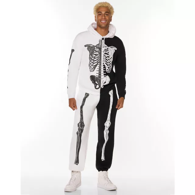 Black and White Skeleton Hoodie at Spencer's