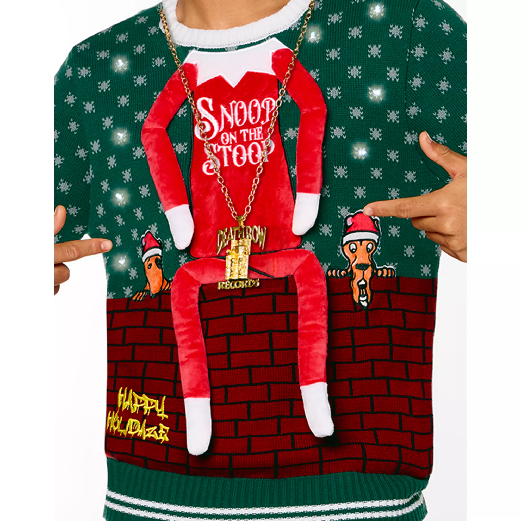 Light-Up Snoop on the Stoop Chain Christmas Sweater