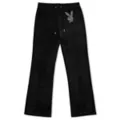 Black Playboy Rhinestone Track Pants at Spencer's