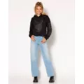 Black Playboy Rabbit Rhinestone Crop Top Hoodie at Spencer's