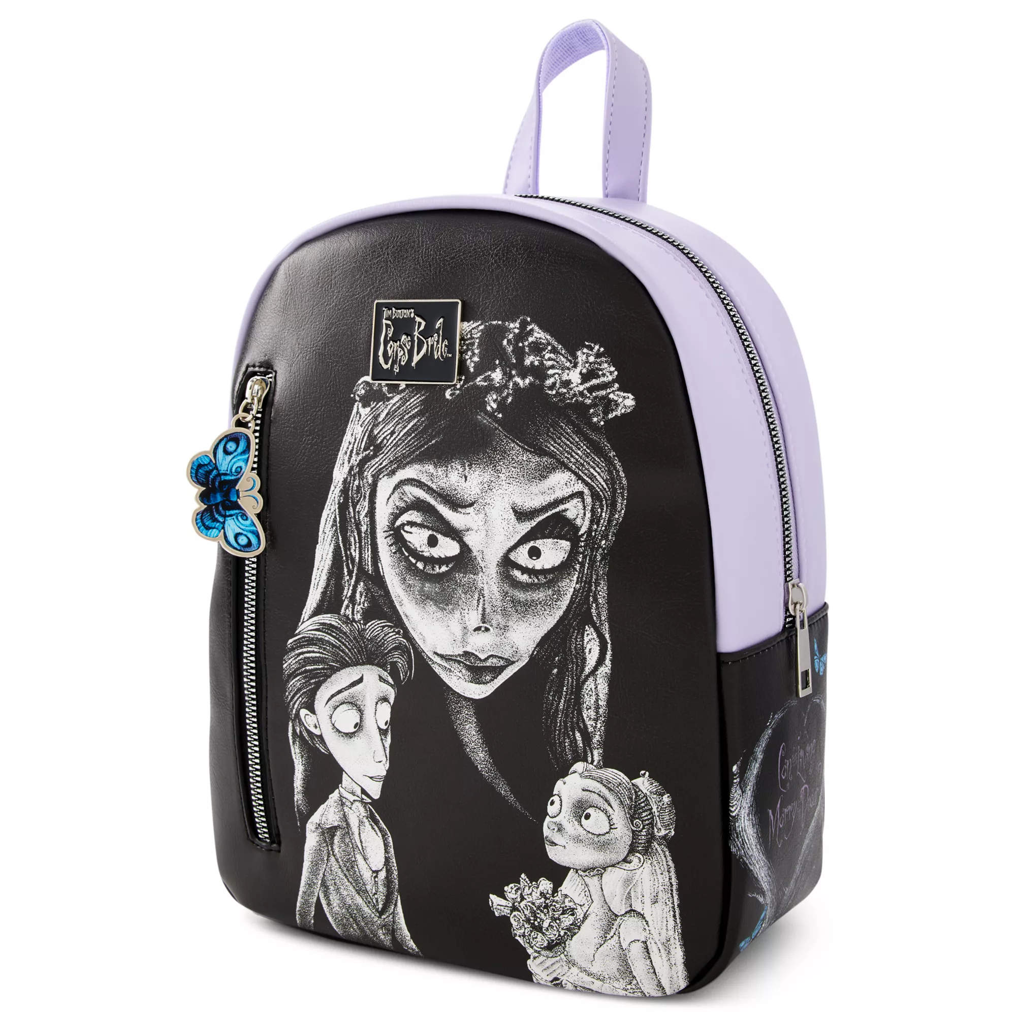 Corpse Bride Black and Purple Mini Backpack at Spencer's