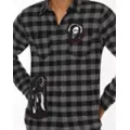 Black and Grey Ghost Face Flannel Shirt at Spirit Halloween