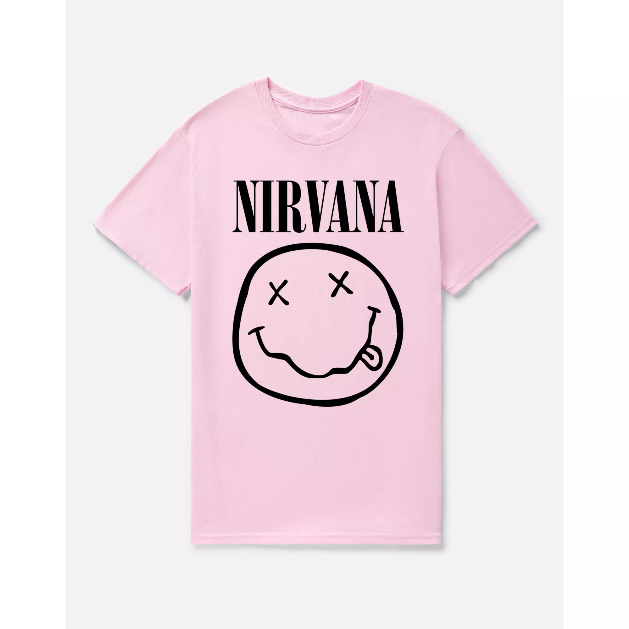Pink Nirvana Smiley Face T Shirt at Spencer's