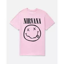 Pink Nirvana Smiley Face T Shirt at Spencer's